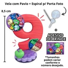 Vela Aniversário Topo de Bolo Mundo Torajo Pavio Mágico Biscuit Luxo Pronta Entrega