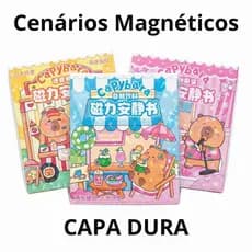 Livro Cenários Magnético Imã Capivara Cenários Divertidos | Brinquedo Educativo Infantil