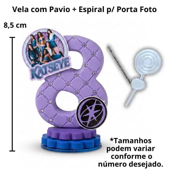 Vela Aniversário Topo de Bolo Katseye Pavio Mágico Luxo