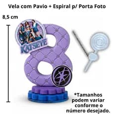 Vela Aniversário Topo de Bolo Katseye Pavio Mágico Luxo