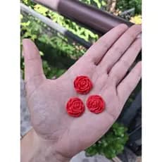 Kit 20 Rosas Flores Apliques Biscuit Luxo