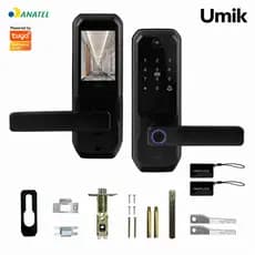 UMIK Fechadura Digital com Câmera WiFi Tuya Impressão Digital Senha Cartão IC App Olho Mágico Digital
