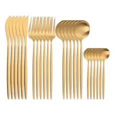 Kit 24 Dourado  Kit18 Parta Modus Conjunto De Talheres