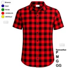 Camisa Xadrez Masculina Festa Junina – Manga Curta | Tecido Viscose Leve e Fresco Varias Cores