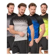 KIT 4 CAMISETA DRYFIT MASCULINA CORRIDA ACADEMIA ESPORTE TREINO BIKE CAMISA LEVE CONFORTAVEL FUTEBOL