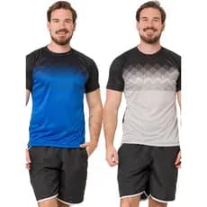 KIT 2 CAMISETA MASCULINA DRYFIT CASUAL PARA TREINO CORRIDA ACADEMIA CROSSFIT ESPORTE FUTEBOL