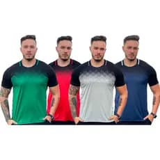 Kit 4 Camisetas masculina dry-fit verão academia treino futebol corrida camisa dryfit Camisa