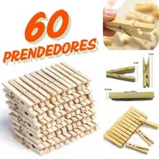 KIT Pregador de Roupa Madeira Reforçado – 12/24/36/48/60 Unidades – Alta Qualidade