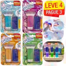 KIT C/04 ou 01 Adesivo Pastilha Gel Sanitário Perfumado Limpeza Profunda