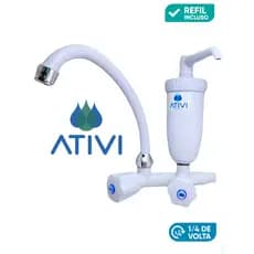 💧 Torneira C50 Ativi Branca – Econômica, Bica Giratória com Filtro e Refil Incluso