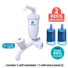 Torneira Filtro C50 Ativi – Versão Econômica Cozinha + 1 Refil | Instala Fácil