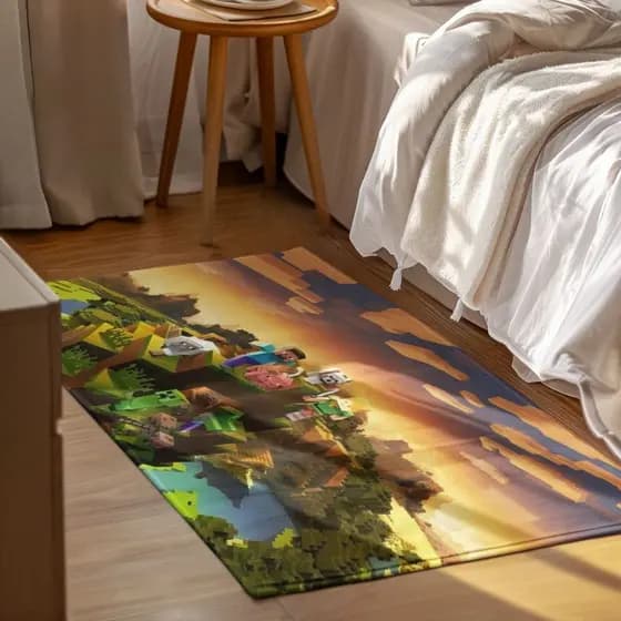 Tapete Decorativo Infantil Gamer 118x70cm Antiderrapante Sala, Quarto e Escritório