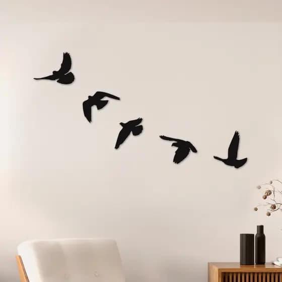 Quadro  Decorativo Vazado em MDF 3mm Passáros