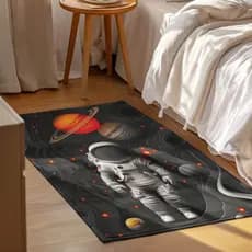 Tapete Decorativo Astronauta 118x70cm Antiderrapante Sala, Quarto e Escritório