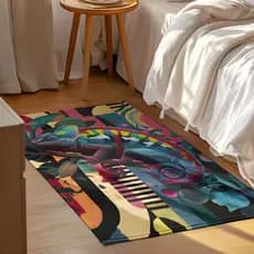 Tapete Decorativo Camaleão 118x70cm Antiderrapante Sala, Quarto e Escritório