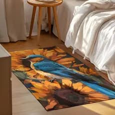 Tapete Decorativo Pássaro 118x70cm Antiderrapante Sala, Quarto e Escritório