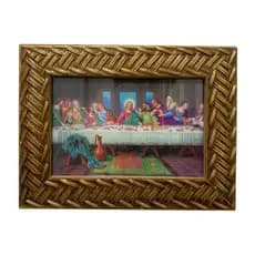 Quadro Santa Ceia Decorativo com Vidro 20x15