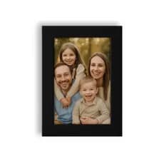 Kit Com 2 Porta Retrato 13x18cm Preto Com Vidro decoração