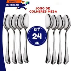 Colher Inox Faqueiro Resistente Moderno Cozinha 6 12 24 Peças