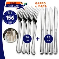 Faqueiro Inox Luxo Talheres Reforçados Alta Qualidade Garfo Faca 96 120 156 Peças