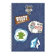Caderno Cd Jeans Com Patches Toy Story Espiral Duplo 80fls