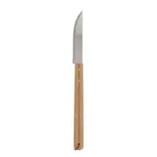Faca Aço Inox Cabo Em Madeira Bambú Casa Churrasco 37cm 1927