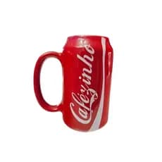 Caneca formato lata de coca cola "cafezinho" porcelana 350ml