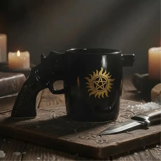 Caneca Temática Sobrenatural 3d Porcelana Personalizada Supernatural Presente Criativo Cerâmica - revolver 38