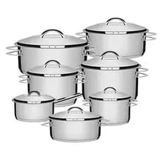 Jogo De Panelas 7 Peças Inox Fundo Triplo Solar Tramontina