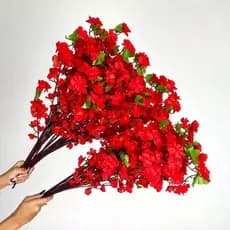 Kit 10 a 40 Buquê De Flores De Cerejeira Artificial 65CM, Árvore Pessegueiro Decoração COR: VERMELHA - A-504
