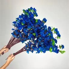 Kit 10 a 40 Buquê De Flores De Cerejeira Artificial 65CM, Pessegueiro Estilo oriental Decoração Árvore COR: AZUL - A-504