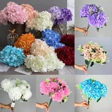 Buquê de Pompom Artificial Flor Grande com 9 flores para Decoração Festa Arranjo - BY800578