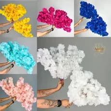 Kit 100 Flores de Cerejeira 45cm Flor Artificial Decoração Casa Arranjo Festa Casamento DIVERSAS CORES - A-520