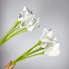 Kit 10/20/30/40 Copo De Leite Artificial Branco Emborrachado Lírio Toque Real Decoração Casa Casamento - HJ803052 M
