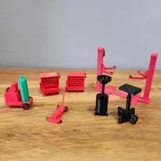 Kit elevador oficina diorama diferentes escalas - Compativel Hot Wheels 7 peças
