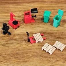 Kit balanceadora e montadora de pneus oficina diorama diferentes escalas - Compativel Hot Wheels 9 peças