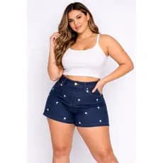 Short Jeans Plus Size Feminino Short Jeans Cintura Alta Short Jeans Curto Short Plus Size 46 48 50 52 54 Short Verão