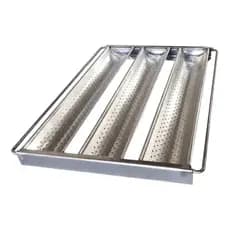 Assadeira 3 tiras 40x30 Para Pão de Sal Baguete Em Aluminio