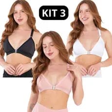 Kit 3 Sutiã Nadador Sem Bojo Básico e Confortável Ideal para o Dia a Dia  Discreto e Leve