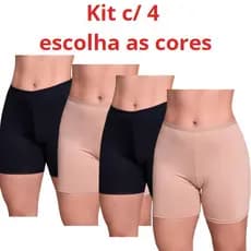 Kit 4 Shorts Anágua Segunda Pele Feminino Antiatrito Confortável p/ Saia e Vestido