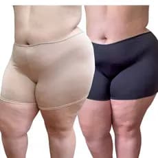 Short Segunda Pele Anagua Plus Size Feminino Calção Preto Bege 48 ao 54