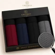 Kit 10 Cuecas Boxer Dryfit Masculina Cuecas Respirável Antiodor Forro 100 Algodão Cueca Boxer Furadinha KIT COM 4/8/10