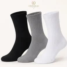 Kit 12 Pares Meia Cano Alto Premium Algodão Casual Academia Trabalho Masculina Feminina Confortável Respirável