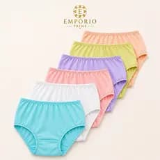Kit 10 Calcinhas Calçola Feminina Idosa Cotton Tecido Antialérgico Com Forro 100% em Algodão Cintura Alta Premium