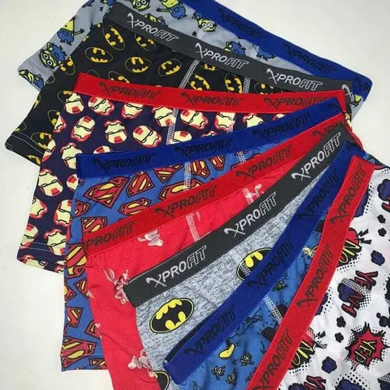 Kit Até 10 Cuecas Boxer Infantil de Criança Cueca Antiassadura Super Conforto Melhor Custo Benefício FORRO 100% ALGODÃO!