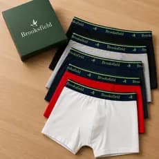 Kit 5 Cuecas Boxer Masculinas Algodão Premium Elástico Confortável Com Forro 100% Algodão