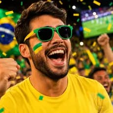 Óculos de Sol Brasil Verde Amarelo Torcedor Copa 2026 Bandeira Brasileira Proteção UV Lente Escura
