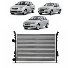 Radiador de Agua do Motor Fiat Siena Fire 1.0 1.3 1.4 Cambio Manual Com ou Sem Ar Condicionado
