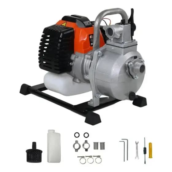 Motobomba Bomba D’Água Portátil 1 Pol 60cc 3HP Gasolina 2T Vazão 8000 L/h Para Irrigação Rural Leve