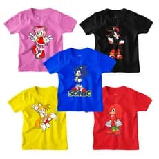 Camisa Infantil Sonic Desenhos 100% Algodão Fantasia